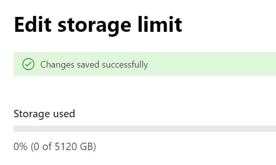 Lúc này bạn đã nâng hạn mức lưu trữ lên 5TB thành công!